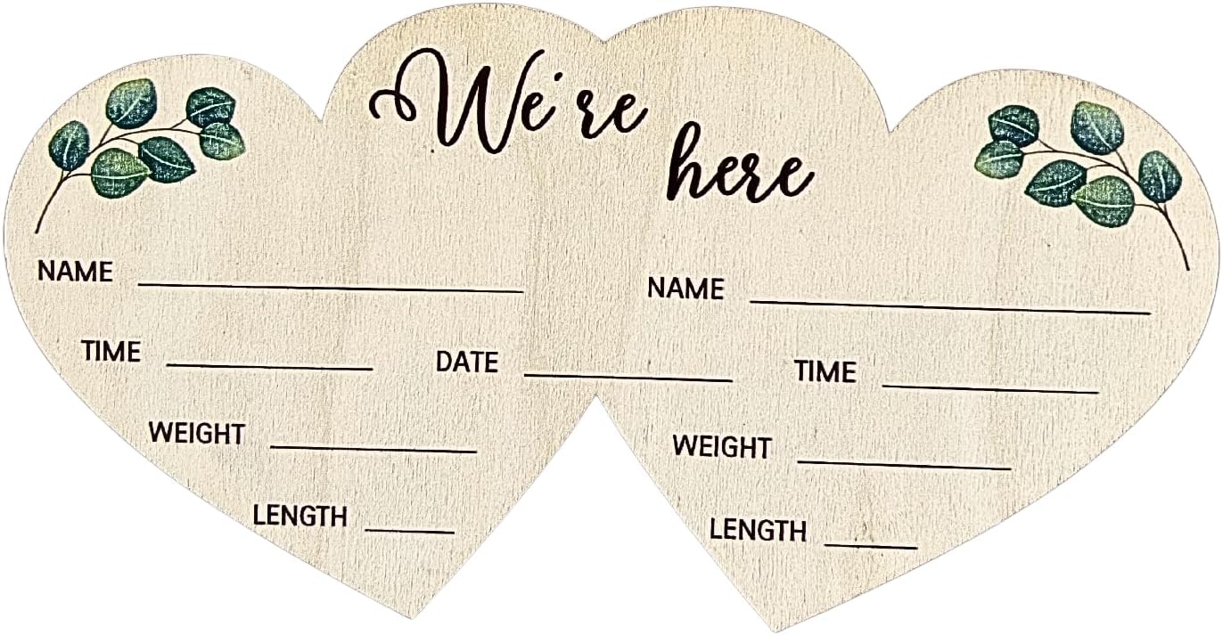 Twin Birth Announcement Sign