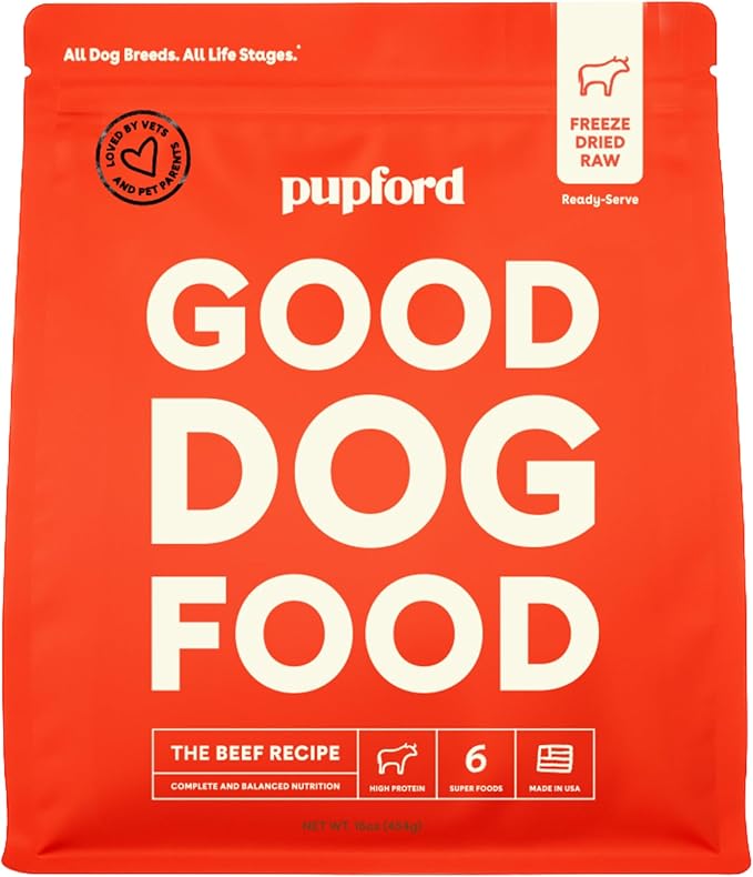Pupford Good Dog Food, Freeze-Dried Raw, High-Protein, Superfood Ingredients