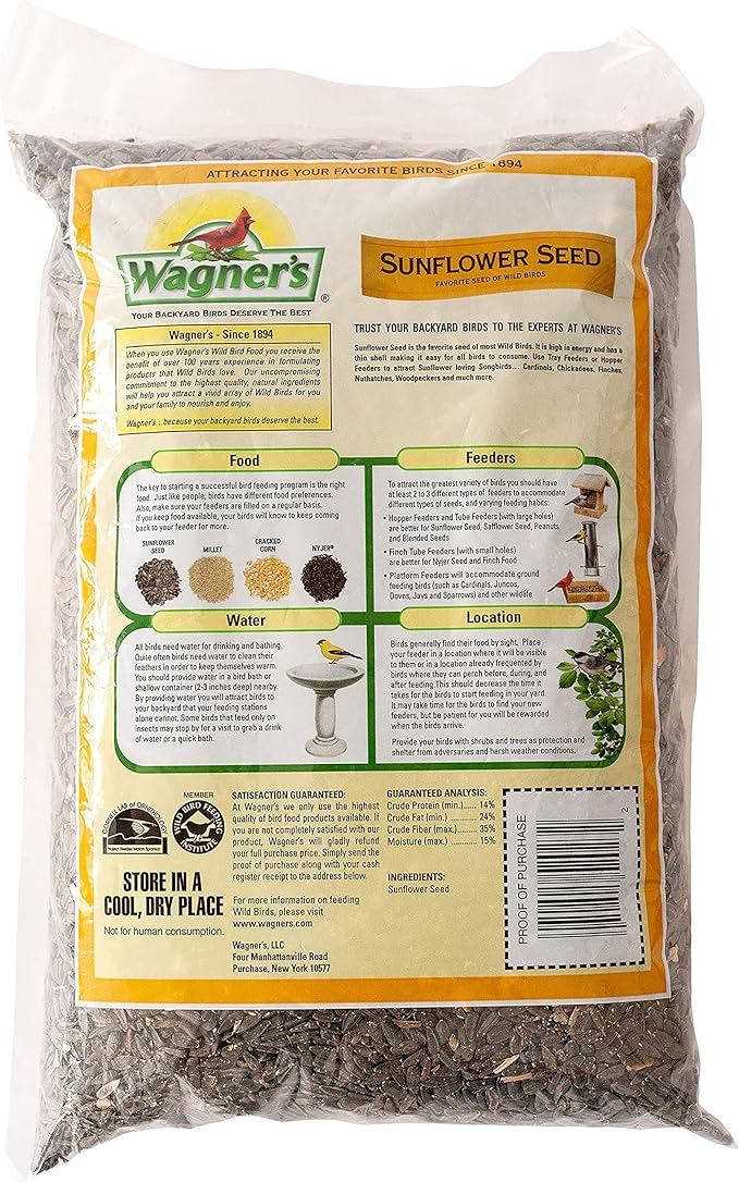 Wagner's 52023 Black Oil Sunflower Seed Wild Bird Food - Image 2
