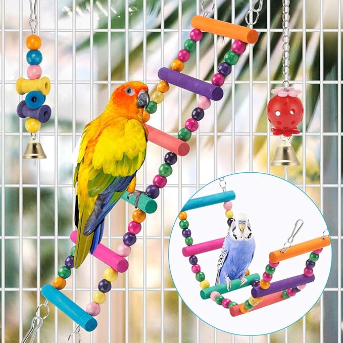 Swing Hanging Standing Chewing Toy Hammock Climbing Ladder - Image 2