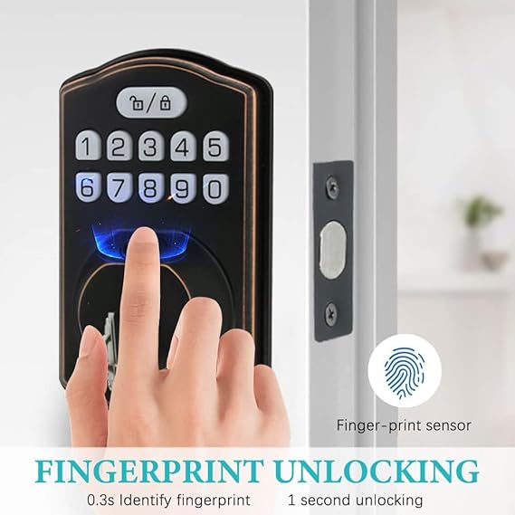 Fingerprint Door Lock with Passage Lever - Image 2