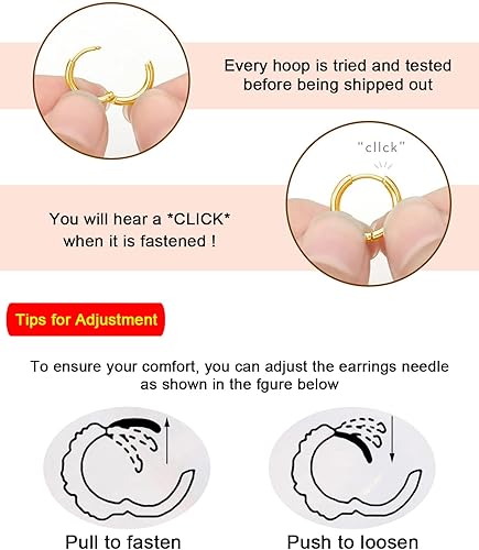 Hypoallergenic 14K Gold Plated Small Hoop Earrings Set for Women & Men - Image 4