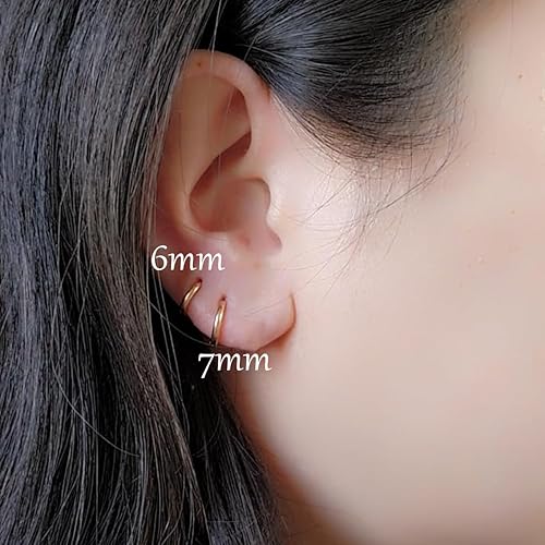 Hypoallergenic 14K Gold Plated Small Hoop Earrings Set for Women & Men - Image 5