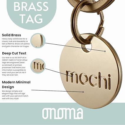 SOLID BRASS PET TAG - Modern, Minimal Pet IDs - Image 2
