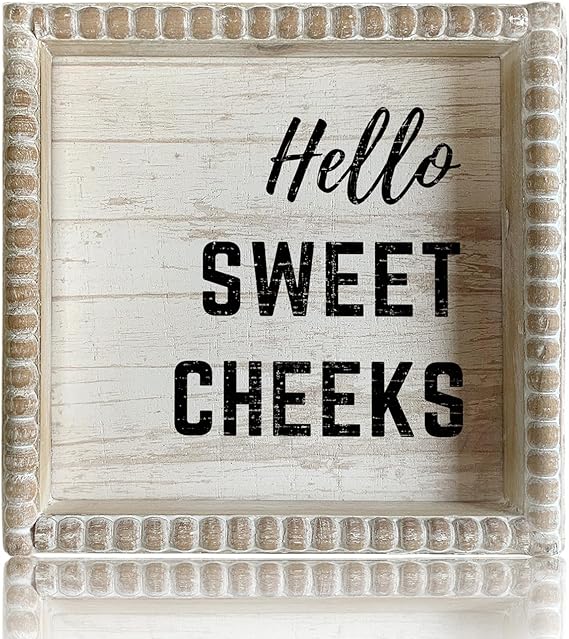 Boho Farmhouse Wooden Framed Bathroom Decor Signs