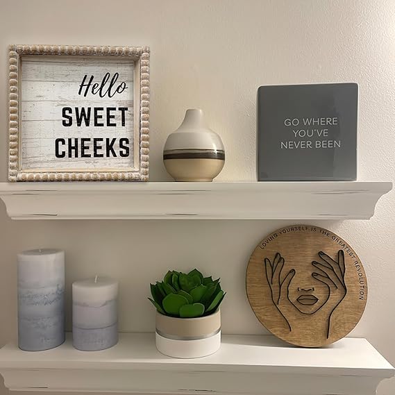 Boho Farmhouse Wooden Framed Bathroom Decor Signs - Image 2