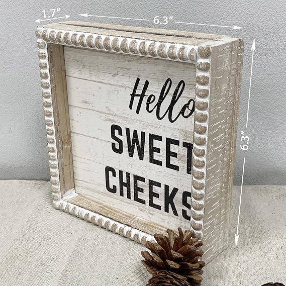 Boho Farmhouse Wooden Framed Bathroom Decor Signs - Image 6