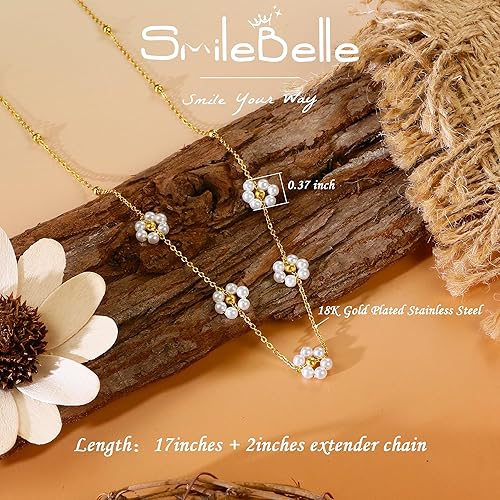 SmileBelle Daisy Pearl Necklace - Image 3