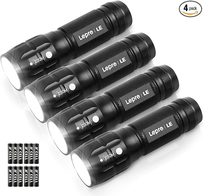 Lighting EVER LED Flashlights High Lumens, 4 Pack