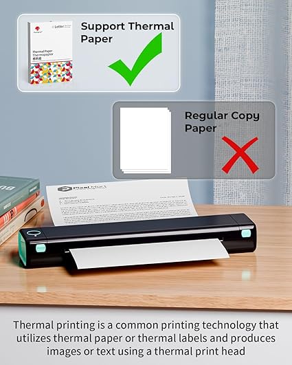Phomemo Inkless Portable Printer for Travel - Wireless Thermal Printe - Image 6