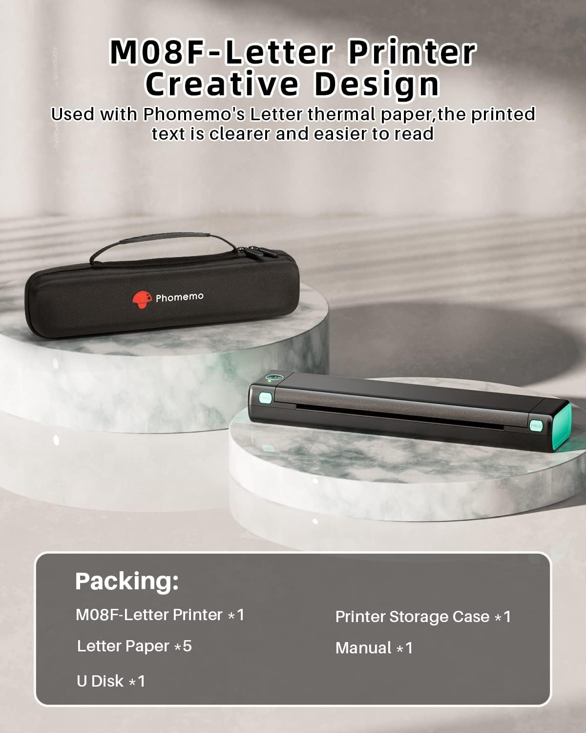 Phomemo Inkless Portable Printer for Travel - Wireless Thermal Printe - Image 7