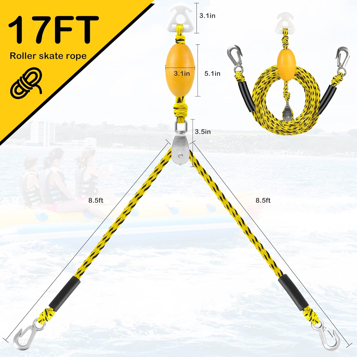 Watersports Heavy Duty Tow Harness with D Rings - Image 2