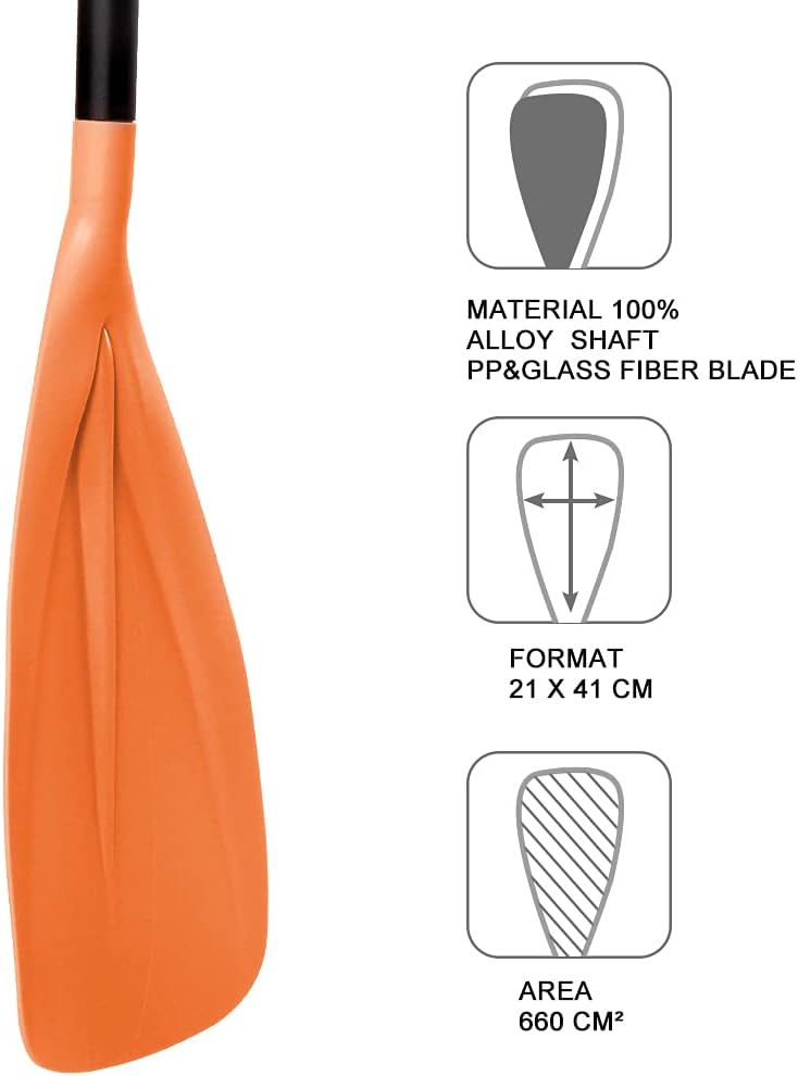 SUP Paddle - 3-Piece Adjustable Aluminium SUP Paddle with Glass Fiber Blade for Surfing - Image 4
