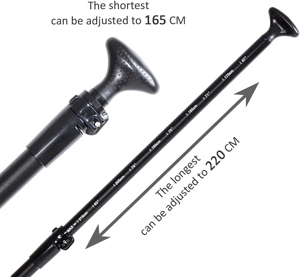 SUP Paddle - 3-Piece Adjustable Aluminium SUP Paddle with Glass Fiber Blade for Surfing - Image 5