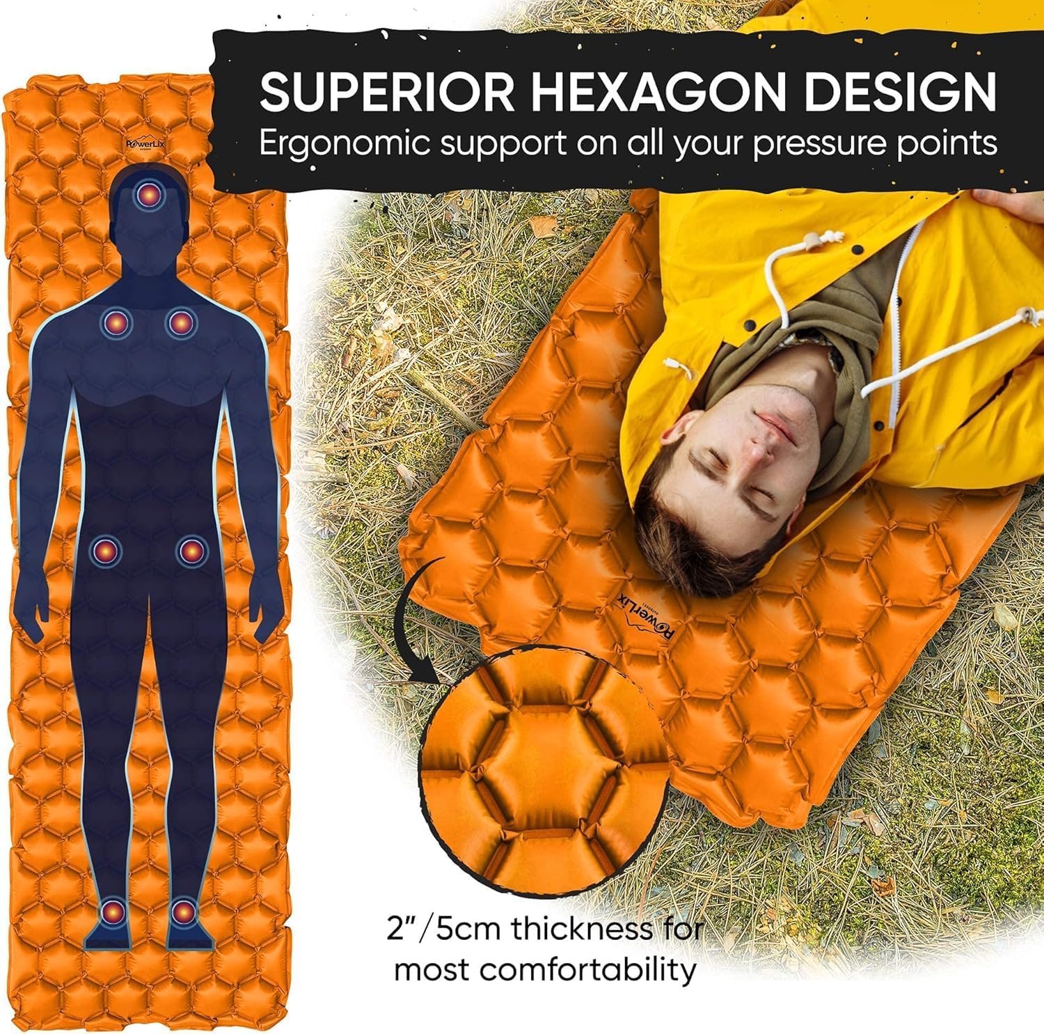 POWERLIX Ultralight Inflatable Camping Sleeping Pad - Image 8