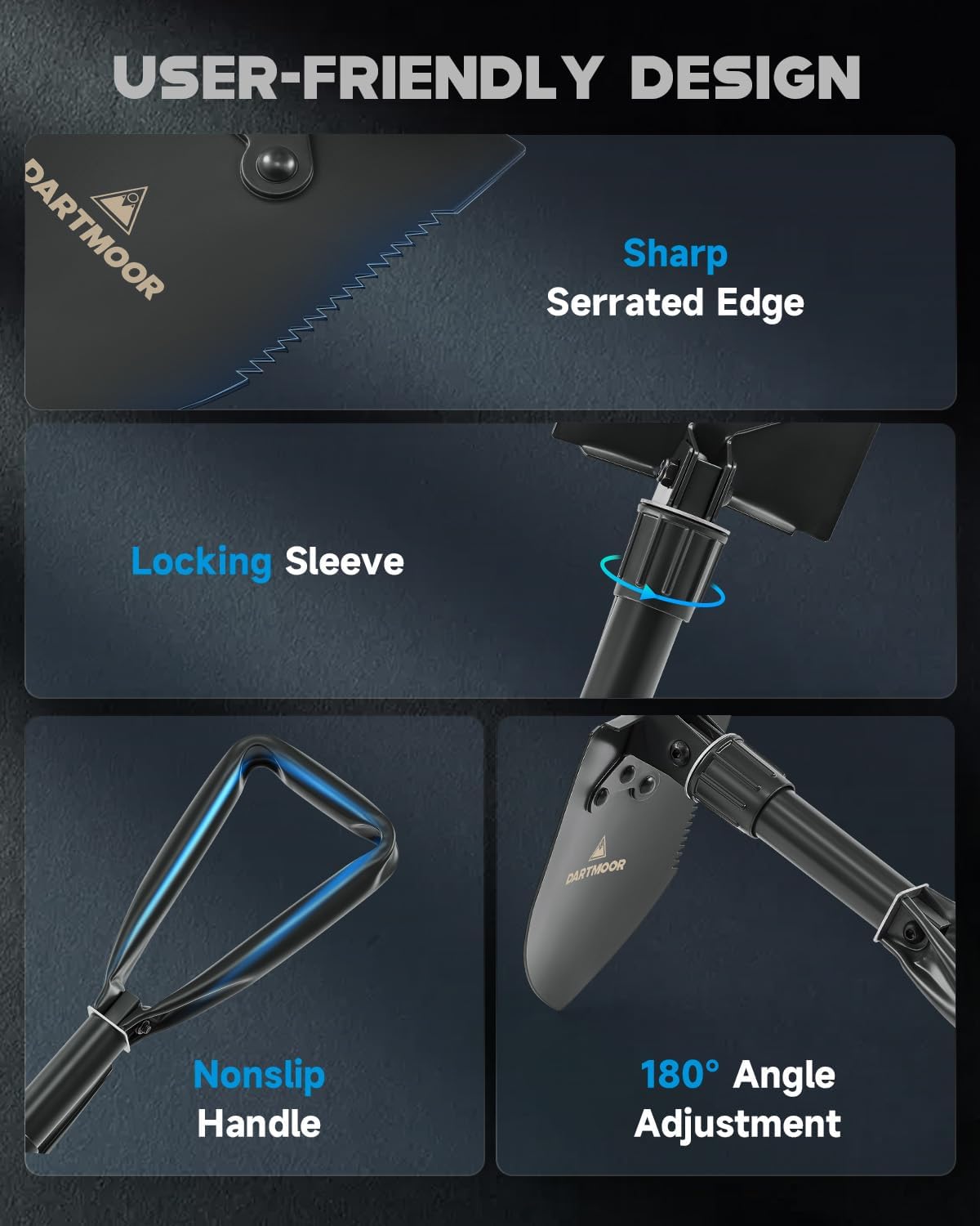 DARTMOOR Mini Folding Shovel High Carbon Steel - Image 5