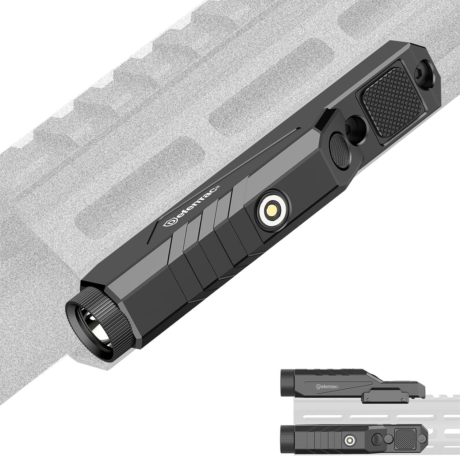 DEFENTAC 1600 Lumens Tactical Flashlight with Momentary and Strobe for Rifle