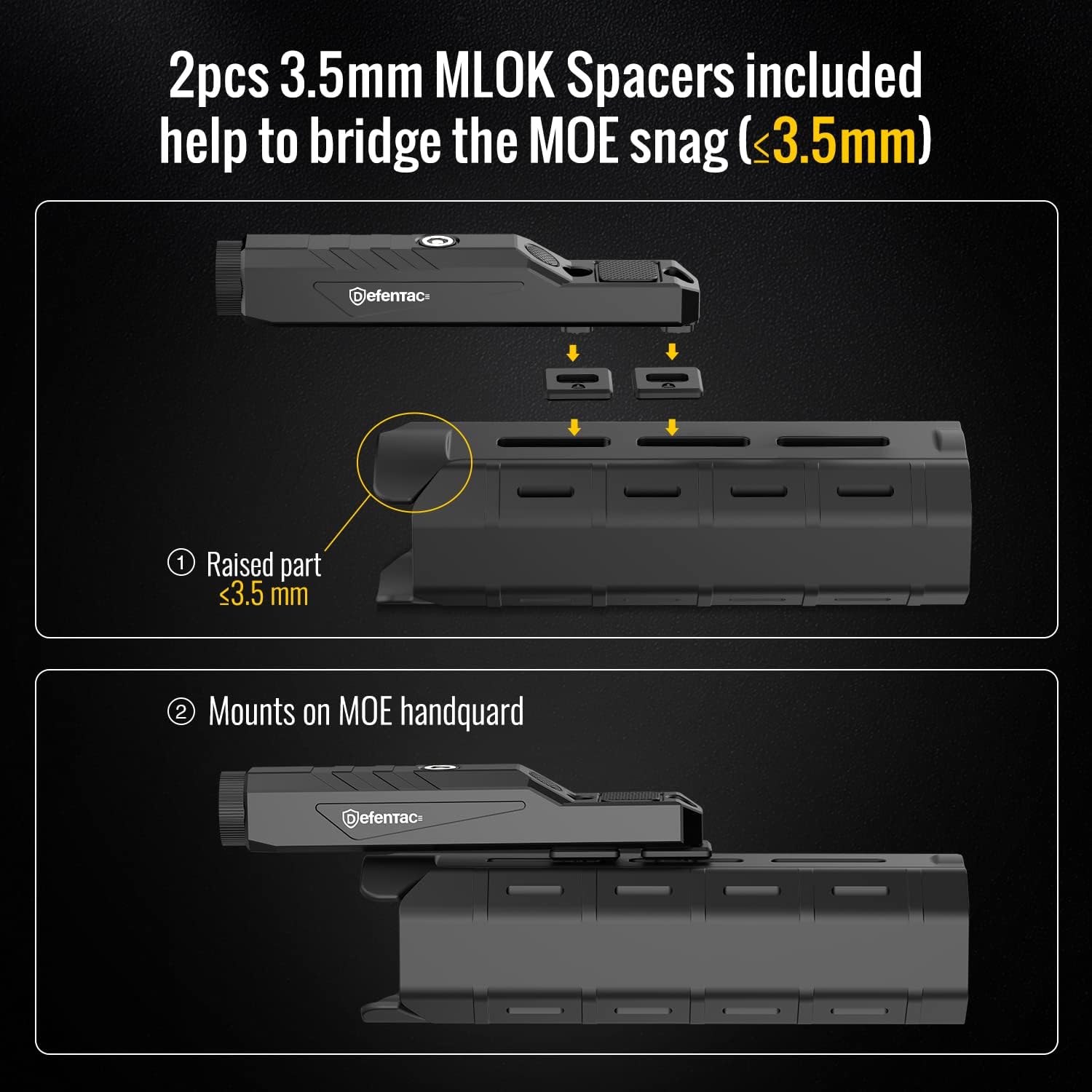 DEFENTAC 1600 Lumens Tactical Flashlight with Momentary and Strobe for Rifle - Image 7