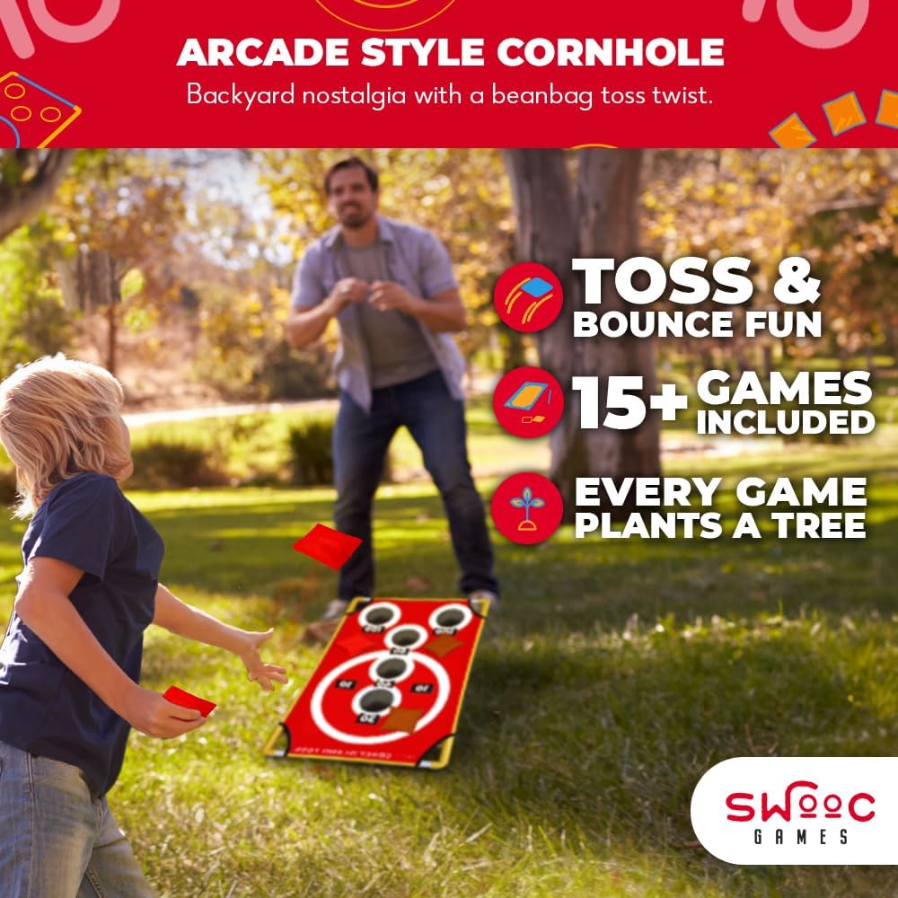 SWOOC Games - Coney Island Toss™ - Arcade Style Cornhole Board Set w/Carrying Case & 15+ Games - Image 5