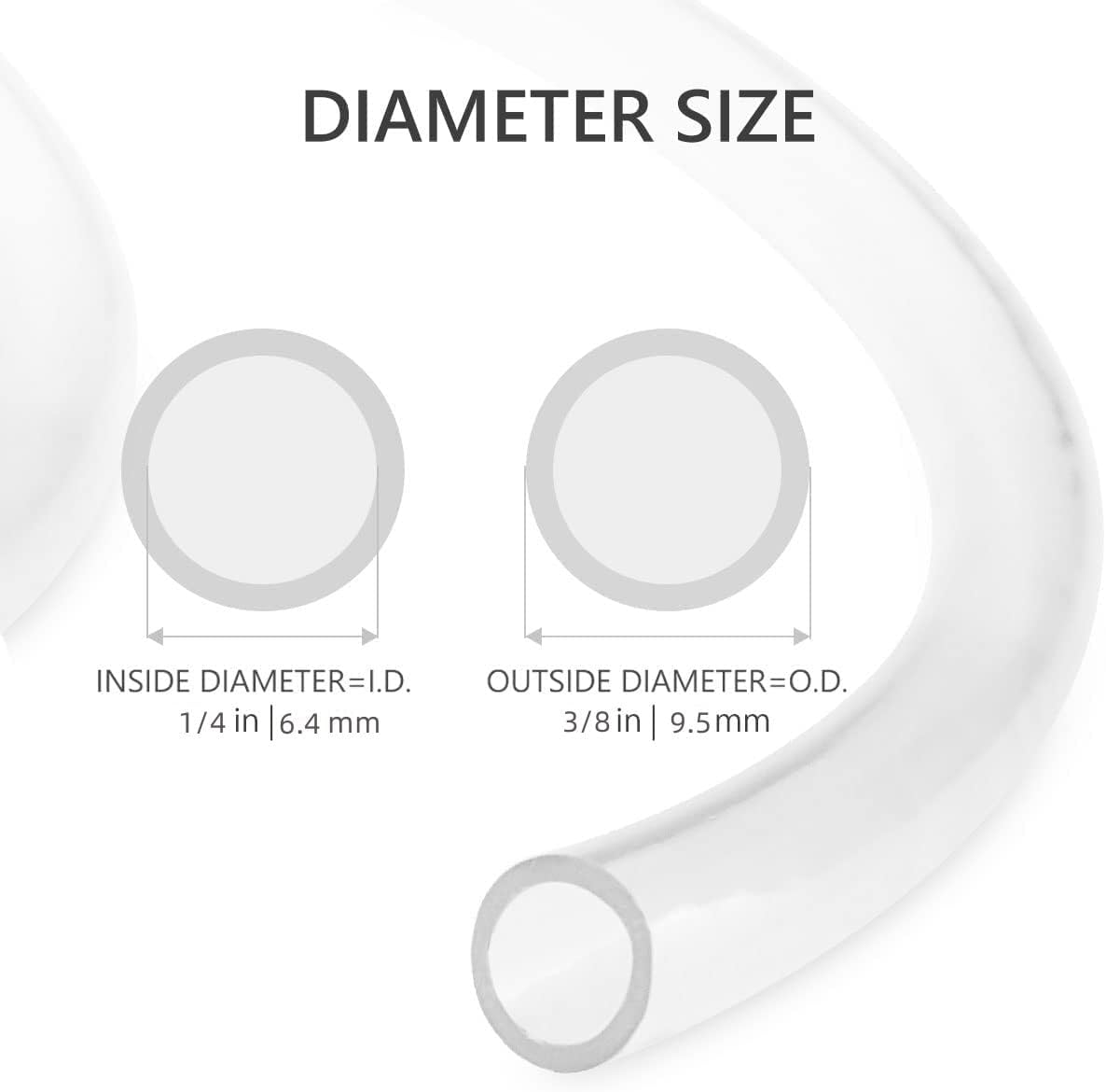 Eastrans 10ft x 1/4" ID Clear Vinyl Tubing, Flexible Hybrid PVC Tubing Hose - Image 4