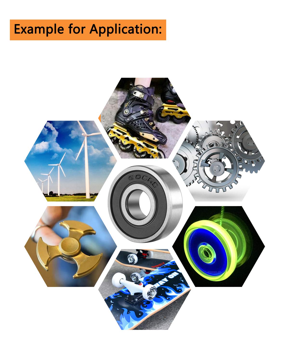 SHKI 20 Pcs 608 2RS Ball Bearings - Image 5