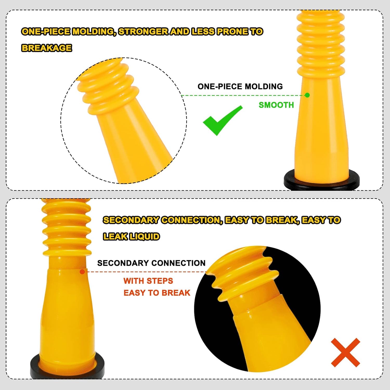 Gas Can Spout Replacement, Gas Can Nozzle Replacement (3 Kits-Yellow) - Image 3