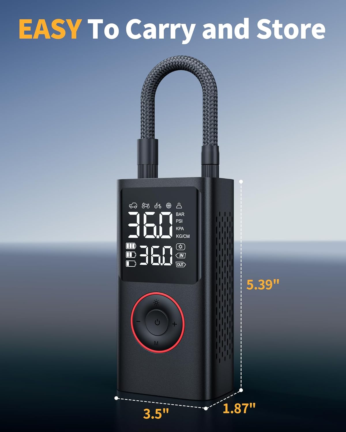 Tire Inflator Portable Air Compressor, 150 PSI Cordless Bike Pump, Air Pump for Auto - Image 8