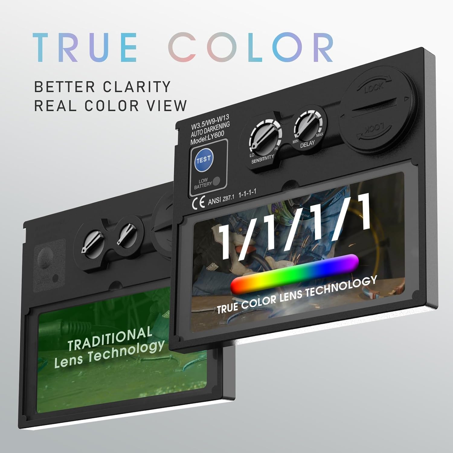 YESWELDER Auto Darkening Welding Helmet, Blue Light Blocking - Image 8