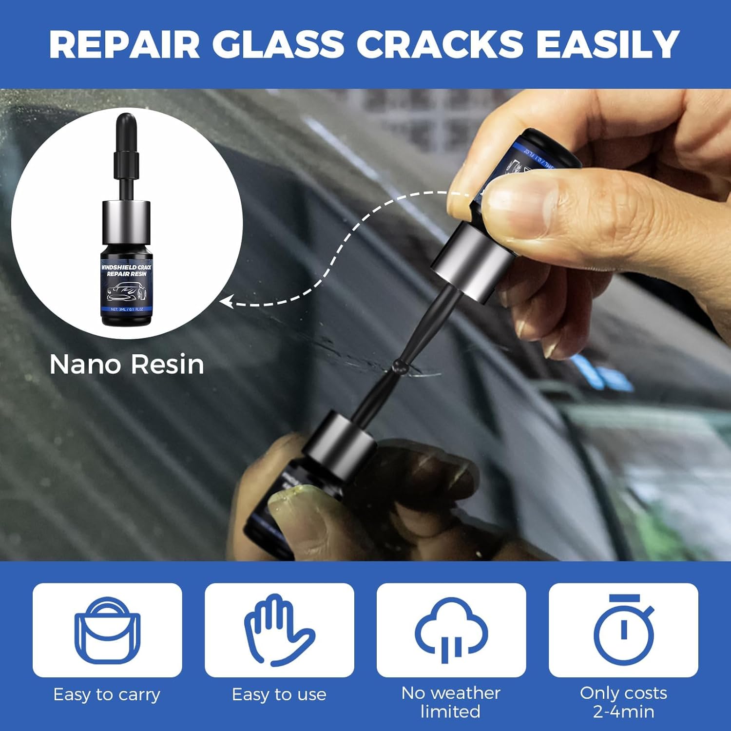 Windshield Repair kit, Quick and Efficiency Glass Repair Fluid - Image 5