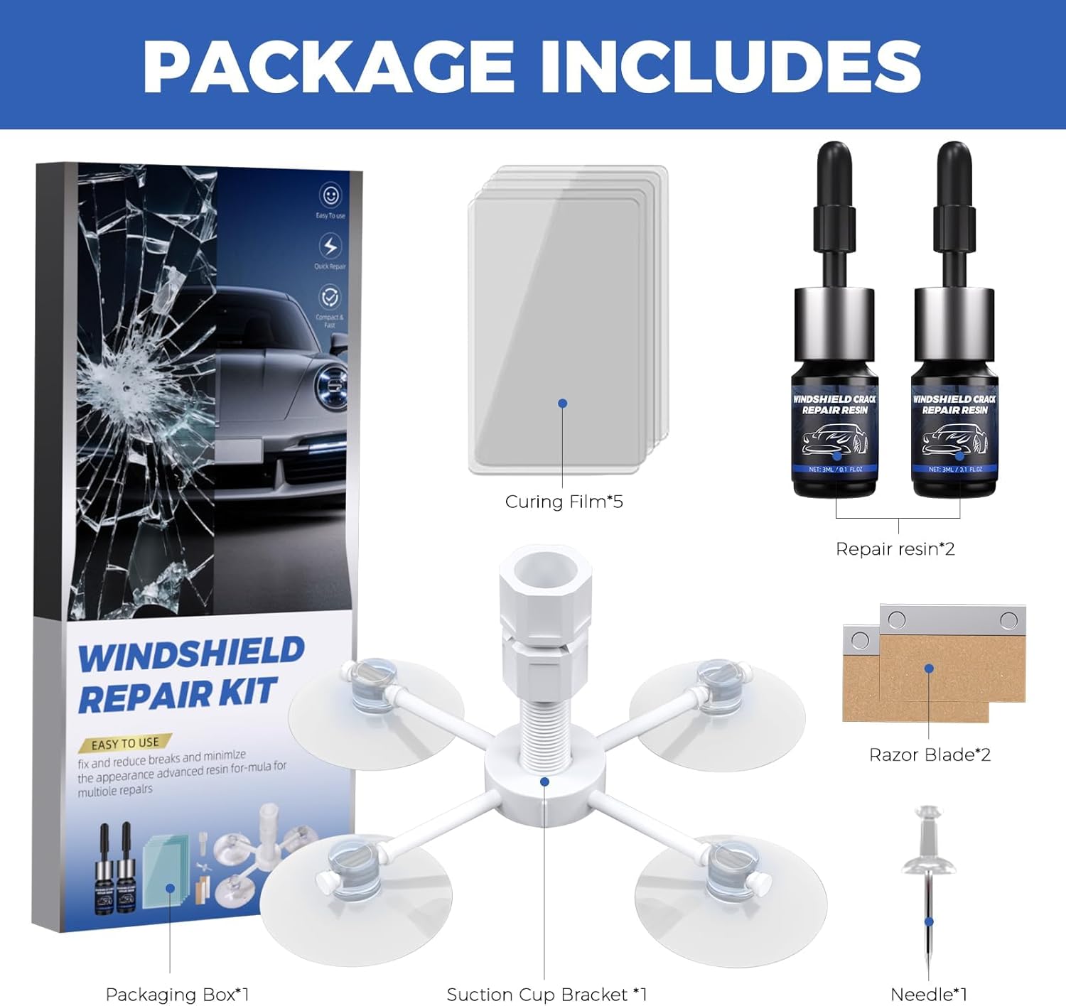 Windshield Repair kit, Quick and Efficiency Glass Repair Fluid - Image 7