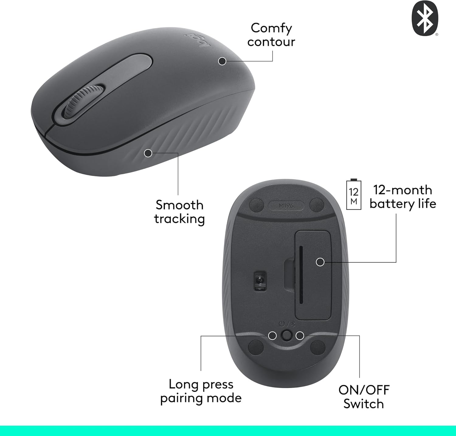 Logitech M196 Bluetooth Wireless Mouse - Image 7