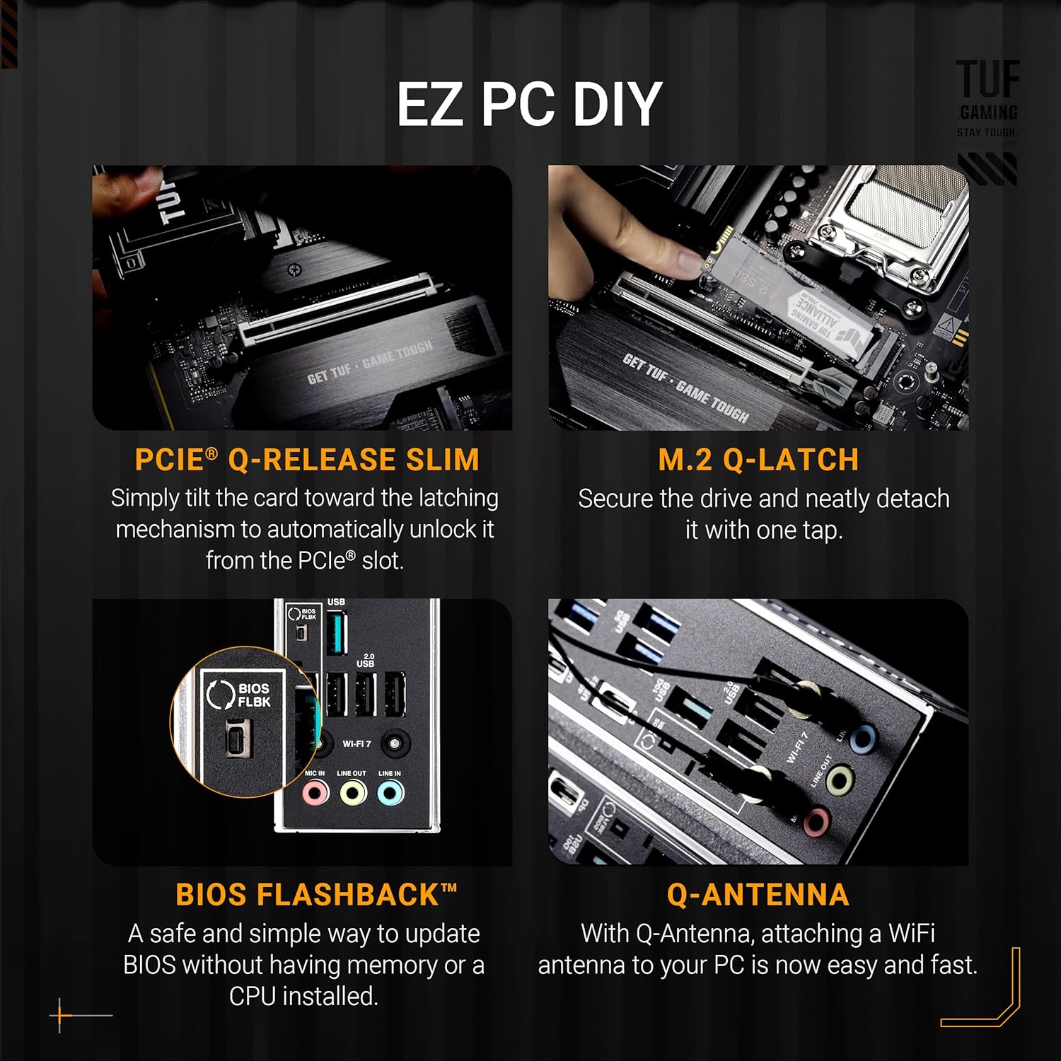 TUF Gaming X870E-PLUS WIFI7 AMD X870E ATX Motherboard with 16+2+1 80A Power Stages - Image 4