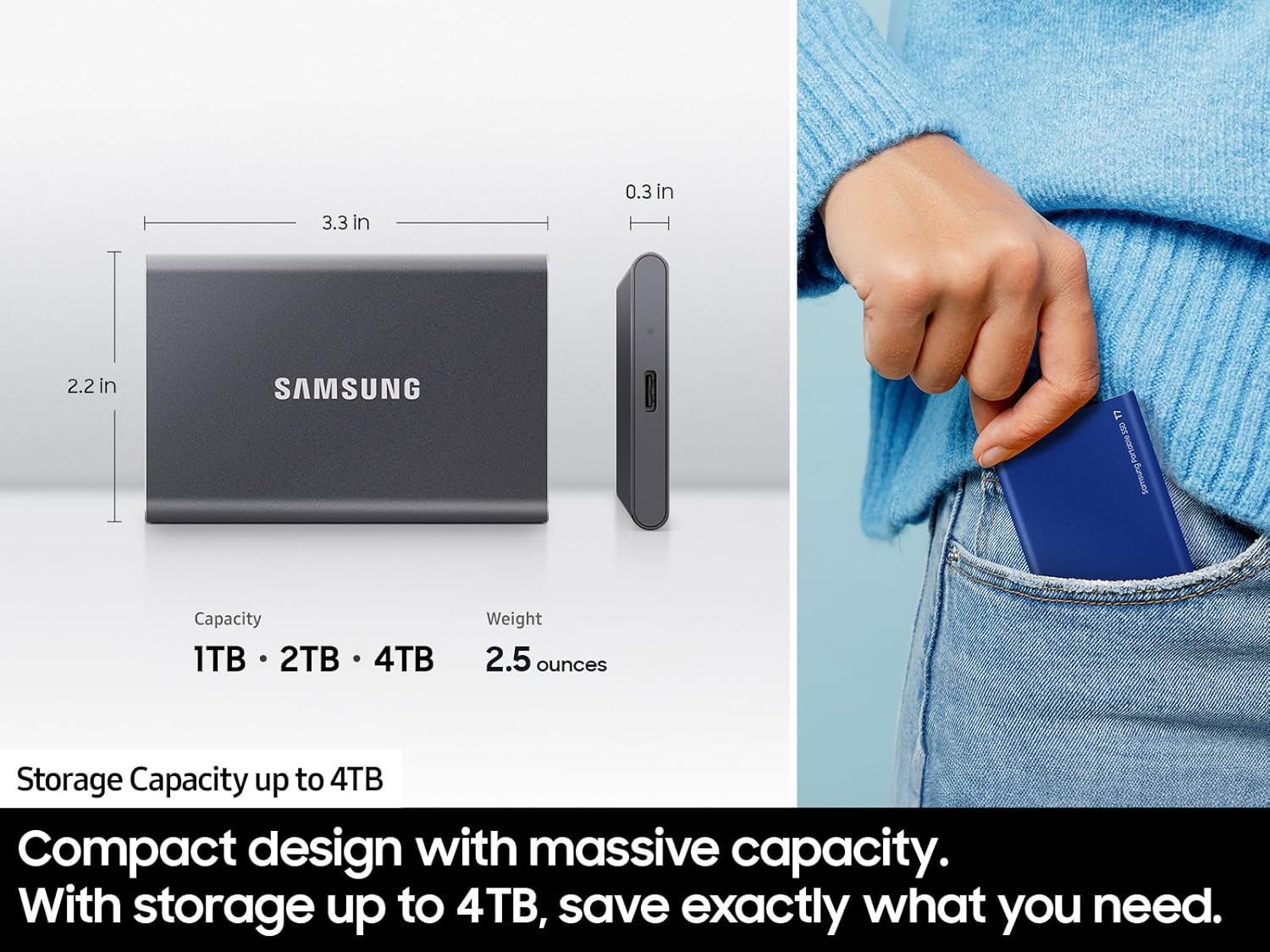 SAMSUNG T7 Portable SSD, 1TB External Solid State Drive - Image 4