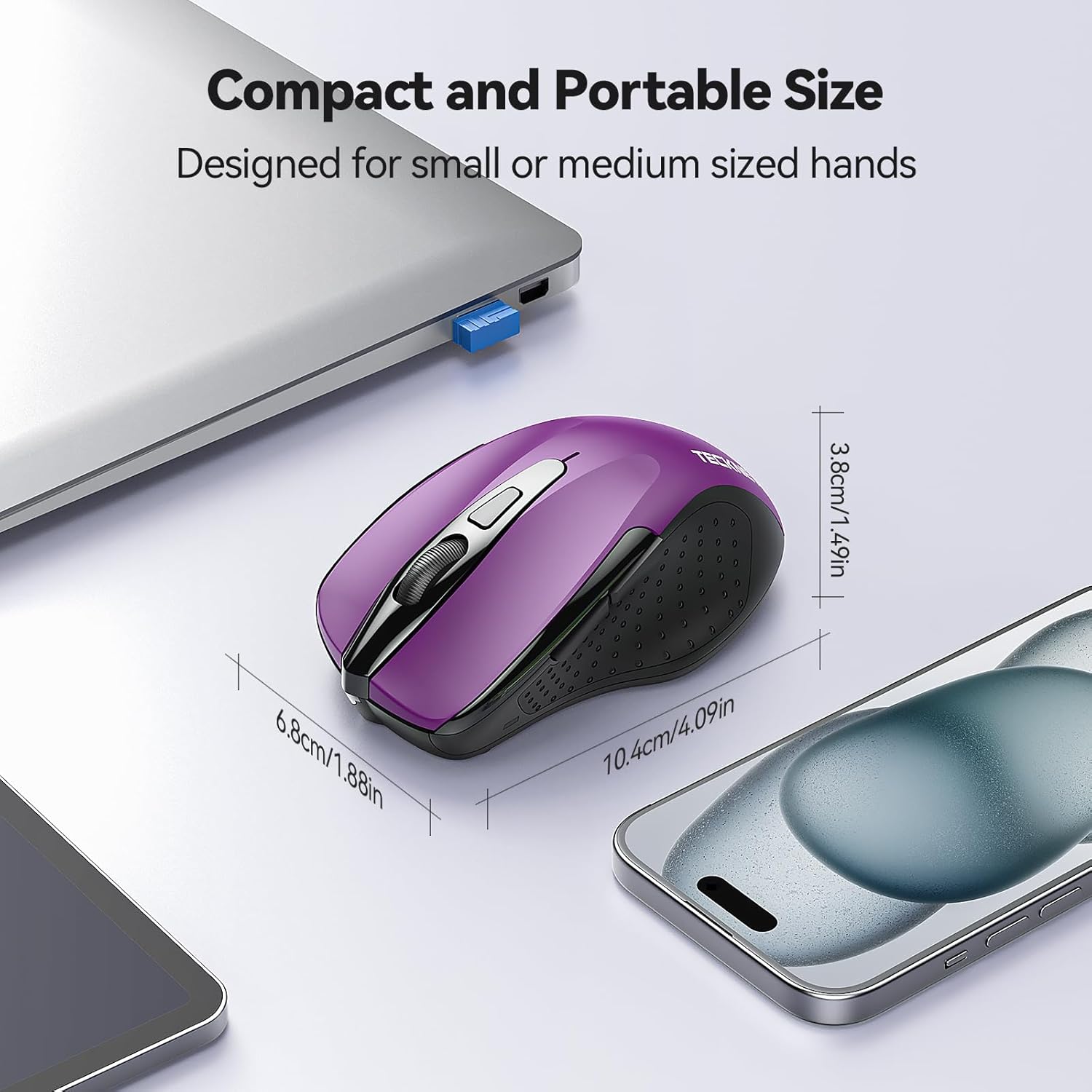TECKNET Wireless Mouse, 2.4G Ergonomic Optical Mouse - Image 2