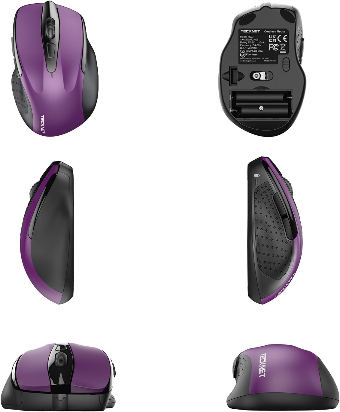 TECKNET Wireless Mouse, 2.4G Ergonomic Optical Mouse - Image 8