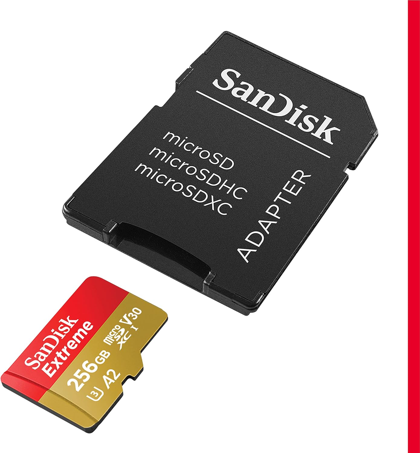 SanDisk 256GB Extreme microSDXC UHS-I Memory Card with Adapter - Image 2