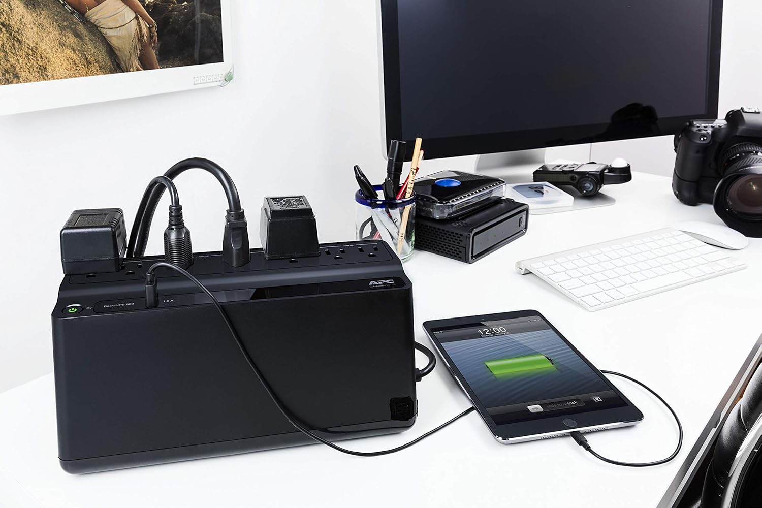 APC UPS Battery Backup and Surge Protector, 600VA/330 Watts Backup Battery Power Supply - Image 7