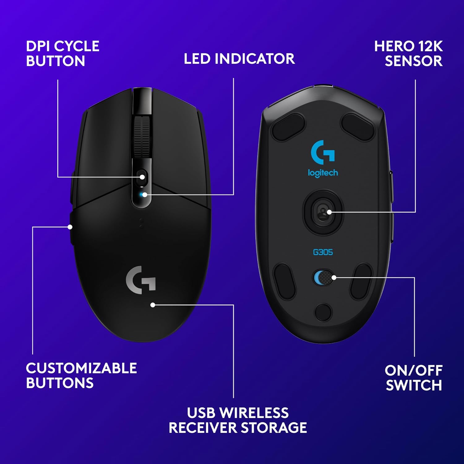 Logitech G305 LIGHTSPEED Wireless Gaming Mouse - Image 6