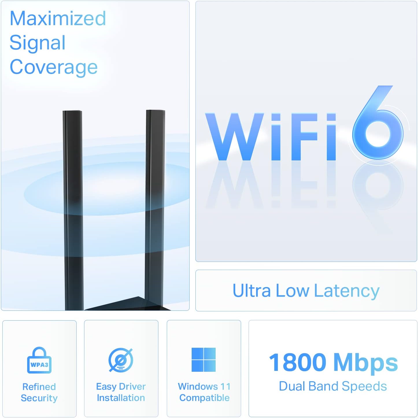 TP-Link WiFi 6 USB Adapter for Desktop PC - (Archer TX20U Plus) AX1800 Wireless Network Adapter - Image 2
