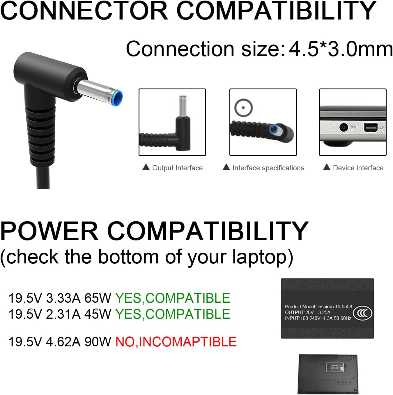Charger Compatible with HP Laptop Computer - Image 2