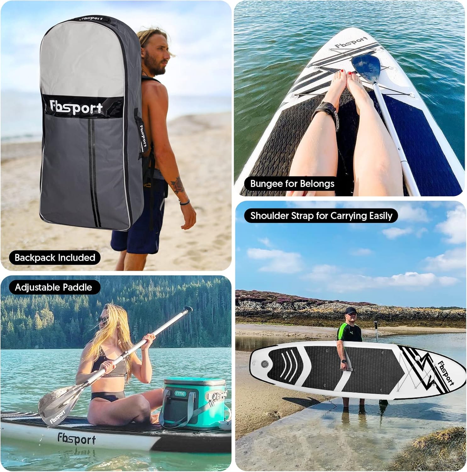 FBSPORT 11' Premium Stand Up Paddle Board, Yoga Board with Durable SUP Accessories & Carry Bag - Image 6