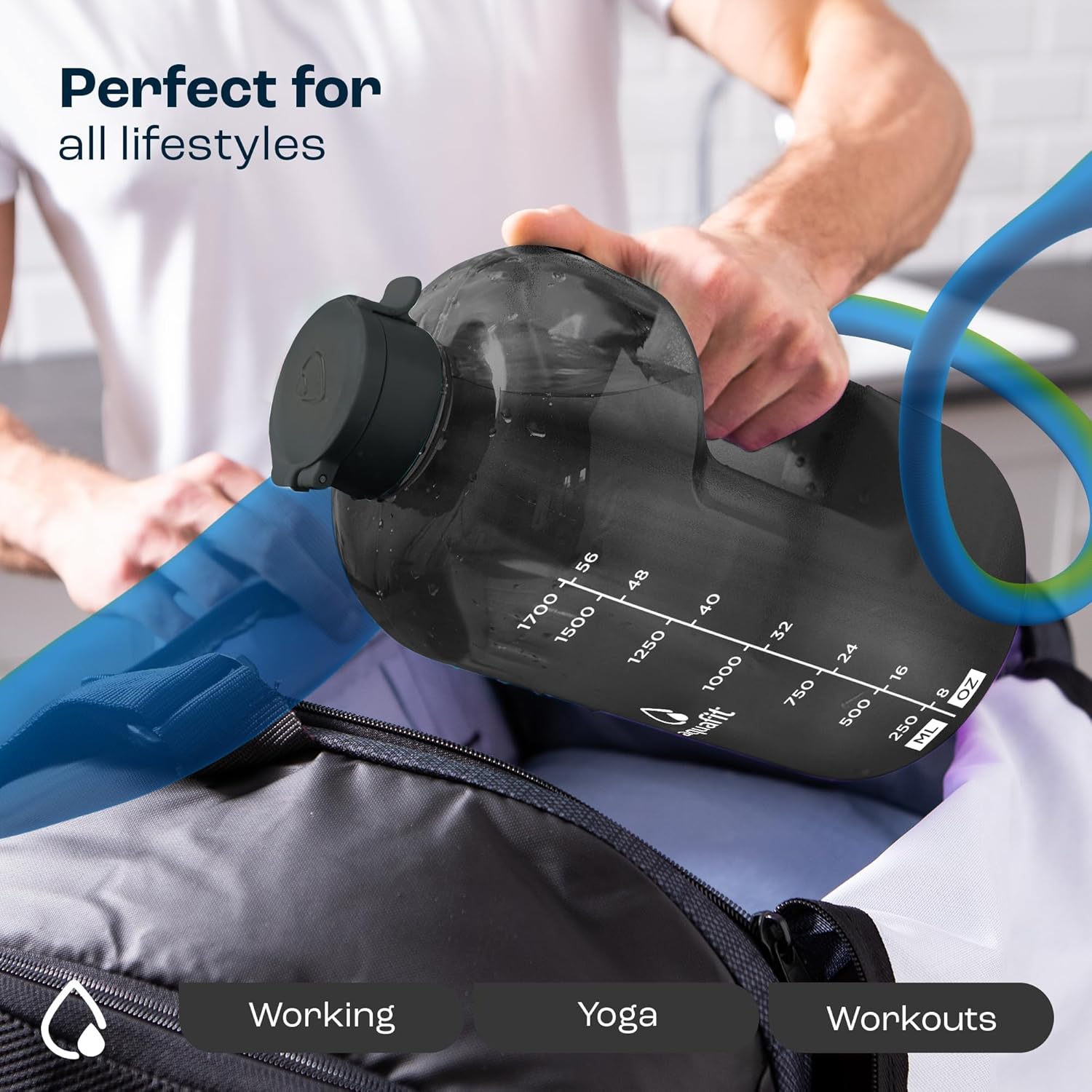 AQUAFIT 64 oz Water Bottle with Time Marker - Image 7