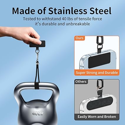 Phone Tether Tab for iPhone, Cell Phone Lanyard Patch - Image 4