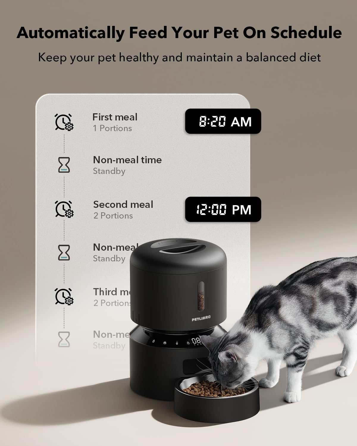 PETLIBRO Automatic Cat Feeder, Automatic Dog Food Dispenser with Freshness Preservation, Timed Pet Feeders for Dry Food - Image 4