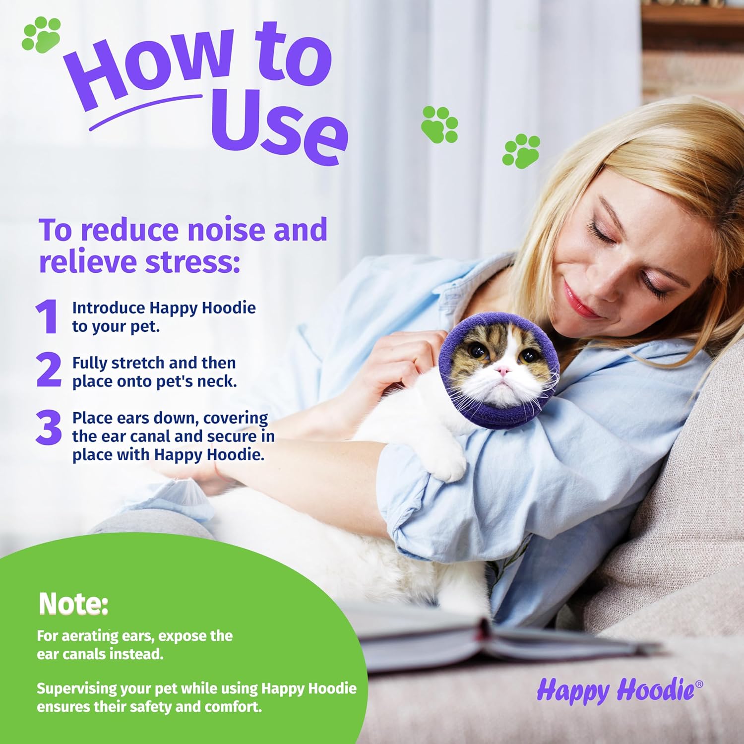 Happy Hoodie The Original Dog & Cat Calming Band - American Brand - Anxiety Relief/Noise Protection - Image 5