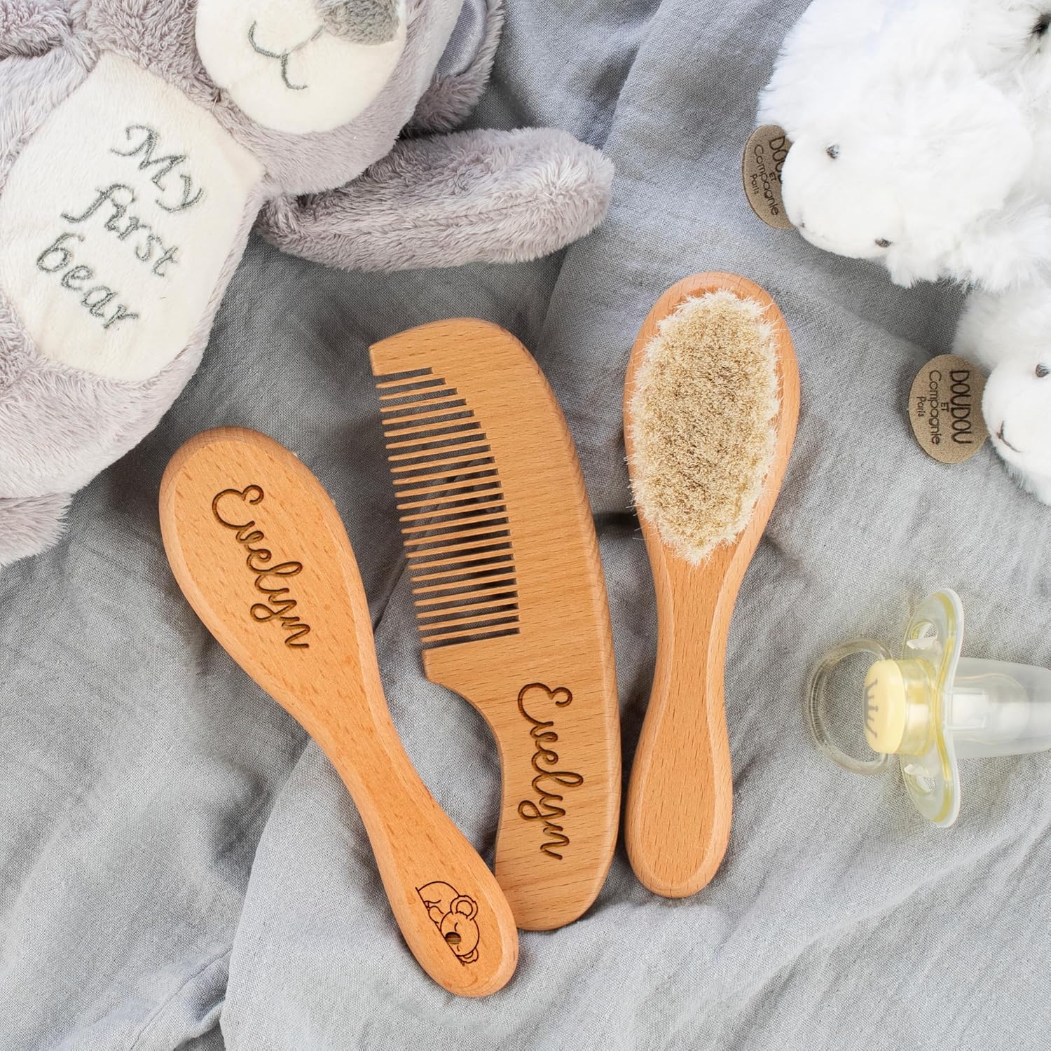 Custom Wooden Baby Brush set - Image 5