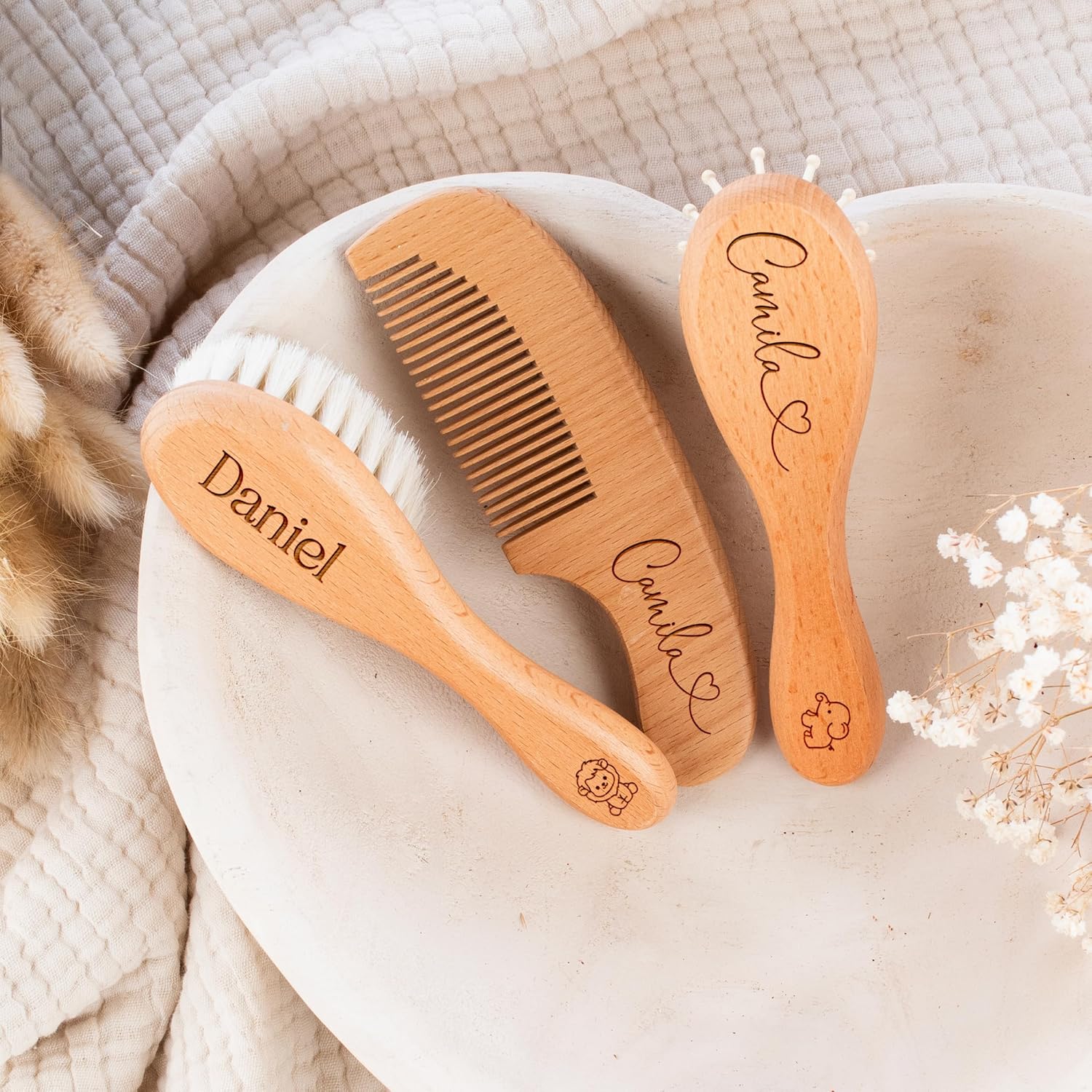 Custom Wooden Baby Brush set - Image 6