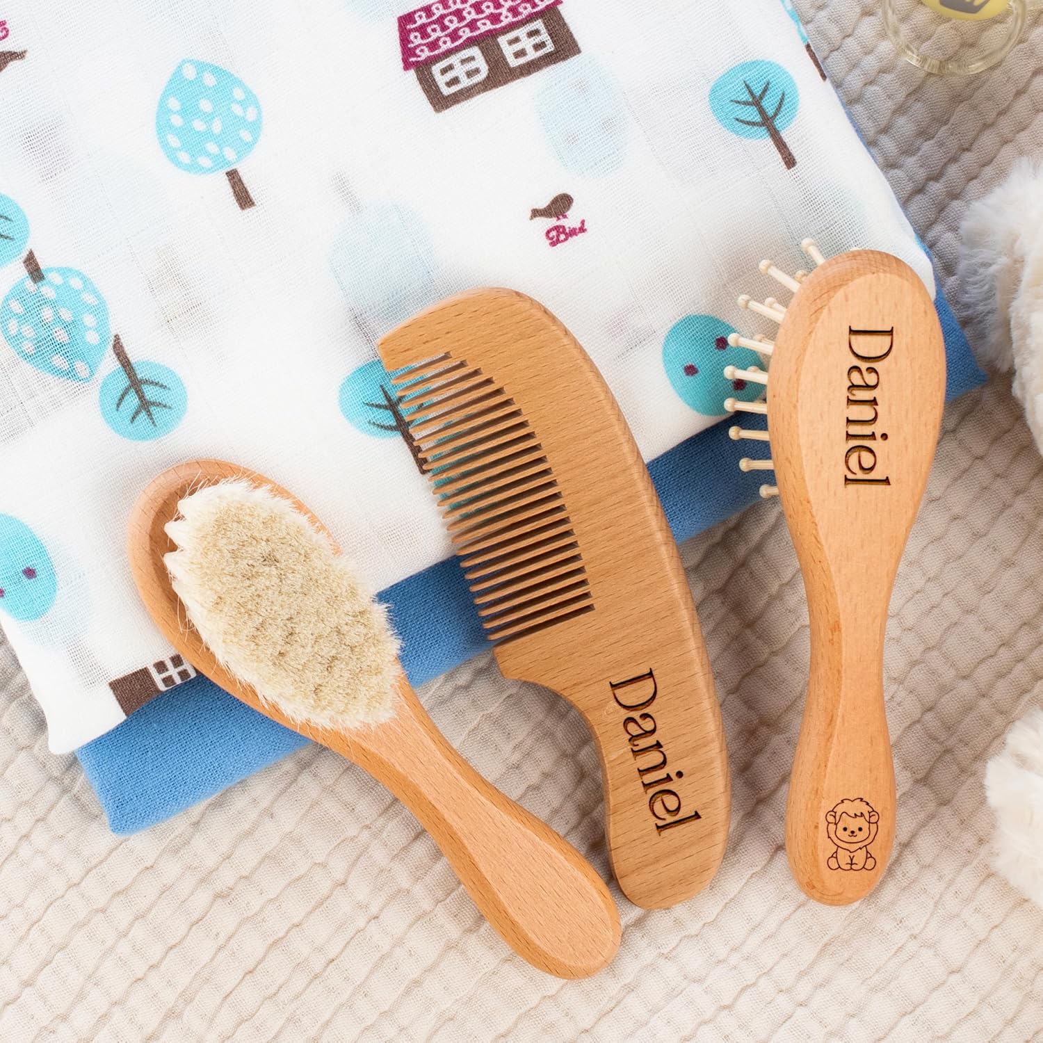 Custom Wooden Baby Brush set - Image 7