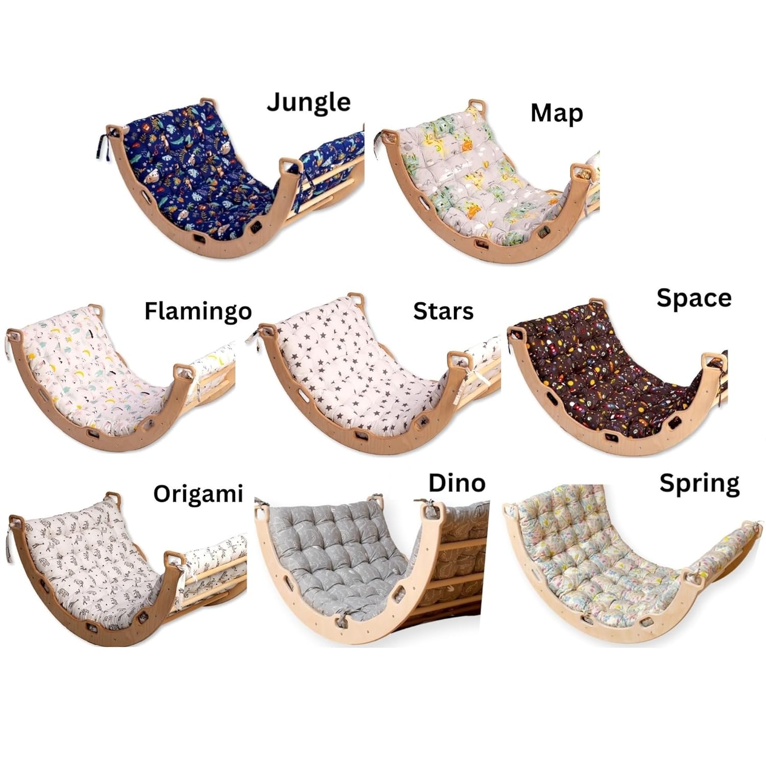 Climbing Arch with Pillow, Montessori Wooden Rocker Arch - Image 5