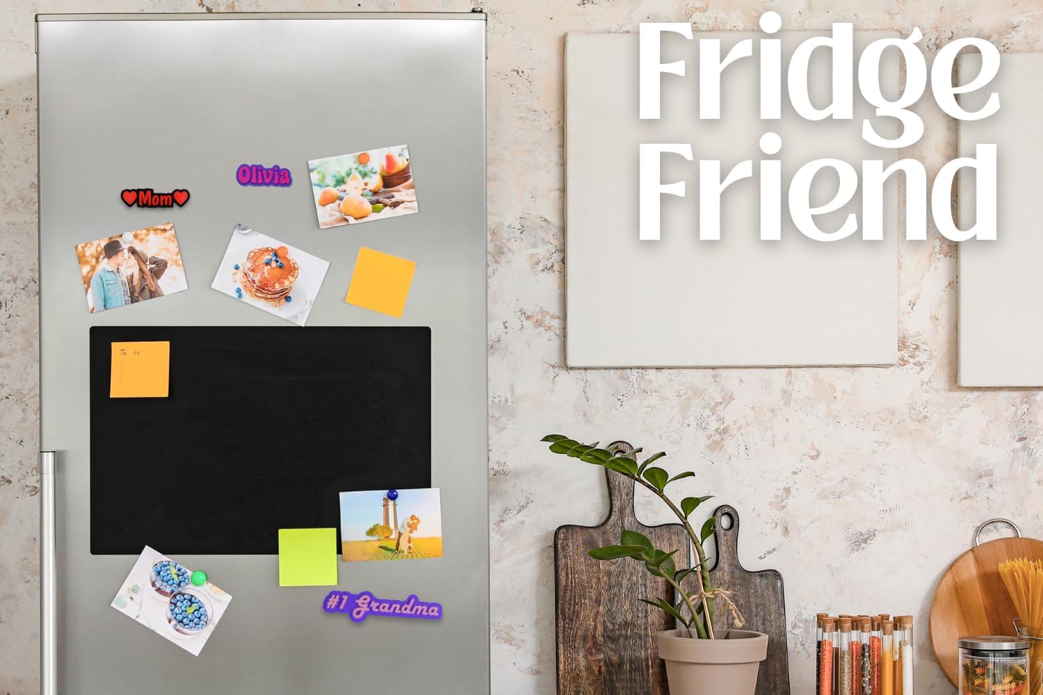 Custom Fridge and Locker Magnet, Multiple Fonts and Icons - Image 2